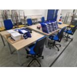 Bank Of 6 Desks & 6 Office Chairs