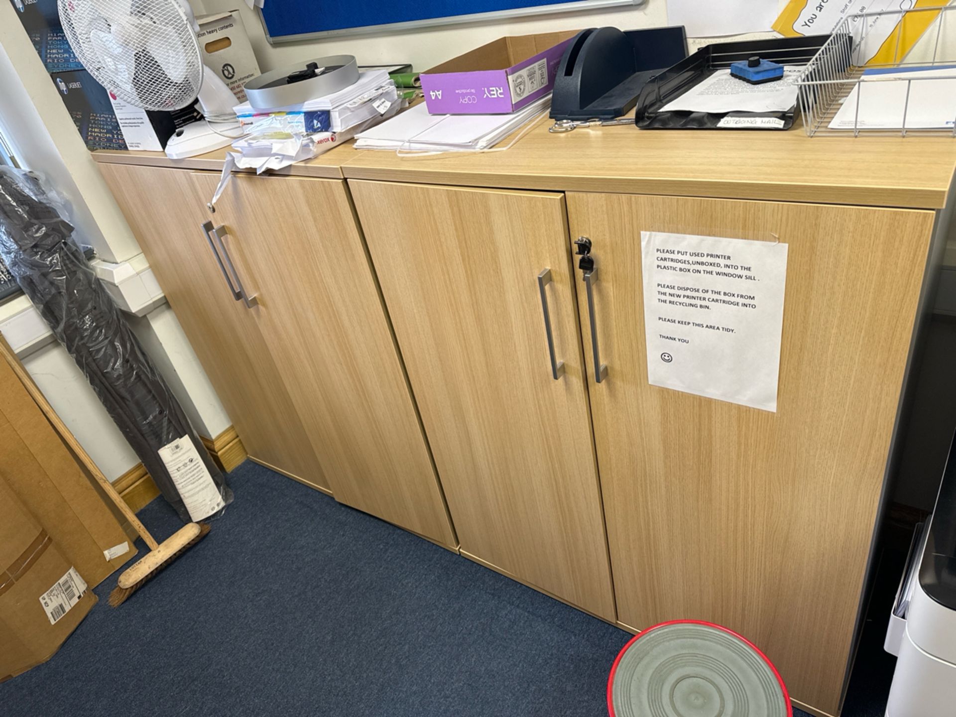 Pine Effect Office Cabinets x2