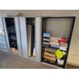 Metal Tambour Cupboard x3