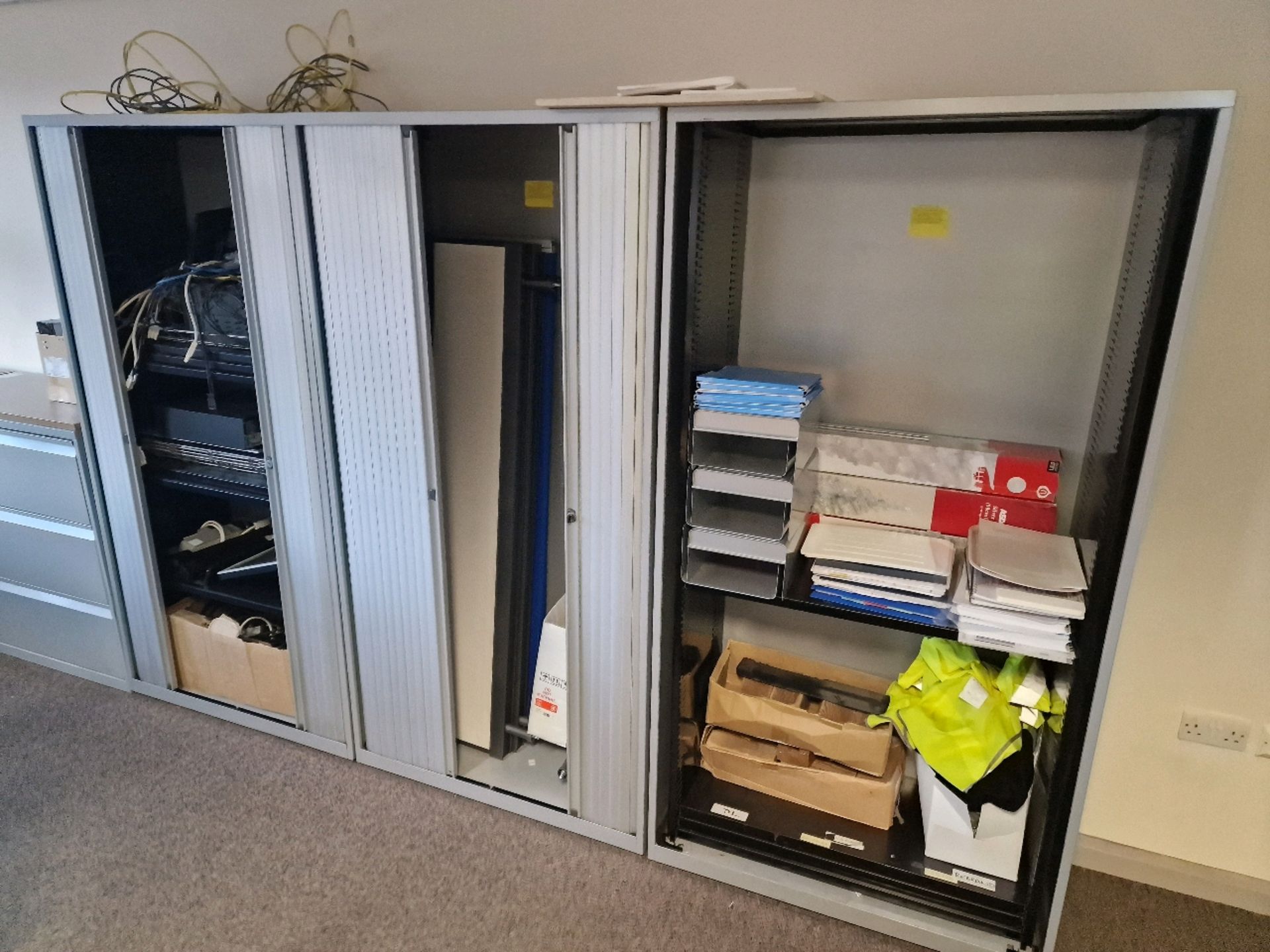 Metal Tambour Cupboard x3