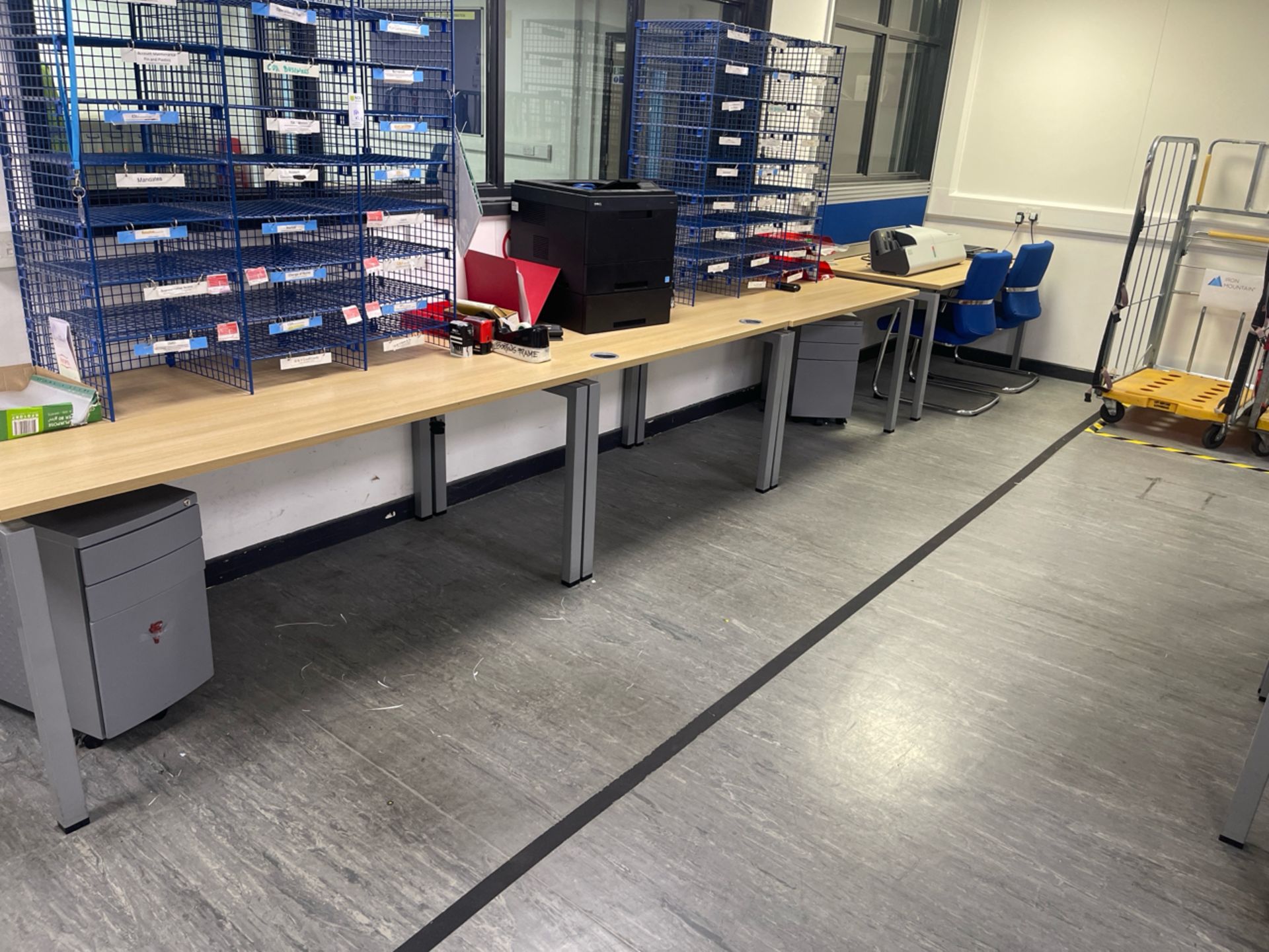 Desks x4, Chairs & Storage Units