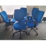 Adjustable Blue Office Chairs x5