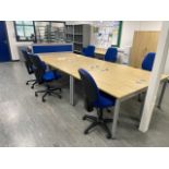 Bank Of 7 Desks & 7 Office Chairs