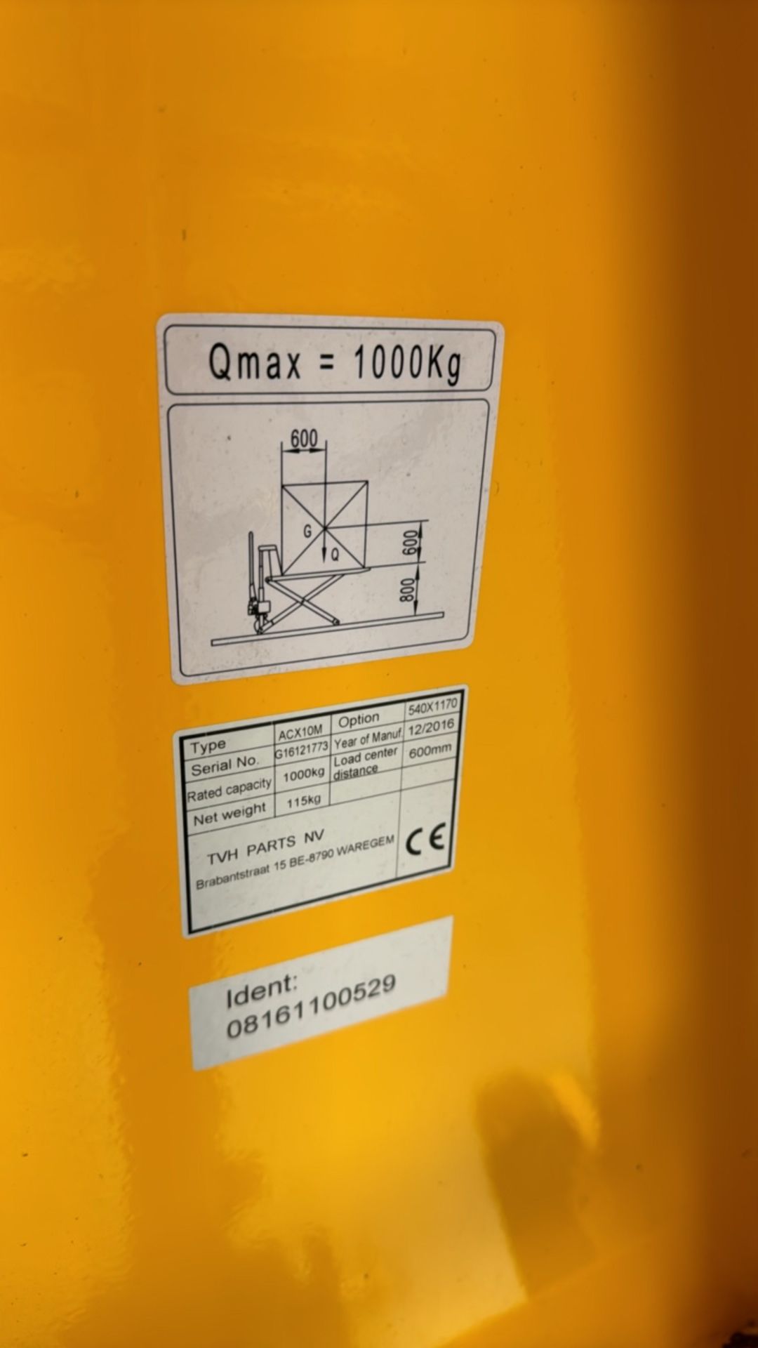 ACX10M Manual Scissor Lift Pallet Truck - Image 6 of 6