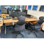 Bank Of 6 Office Desks & Chairs