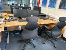 Bank Of 6 Office Desks & Chairs