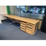 Three Desks & Drawer Units