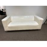 White Leather Look Sofa
