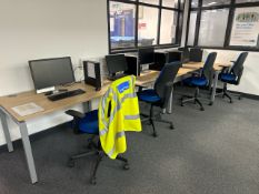 Bank Of 4 Desks & 4 Office Chairs