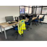 Bank Of 4 Desks & 4 Office Chairs