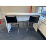 White Wood Tall Desk With Stools x4