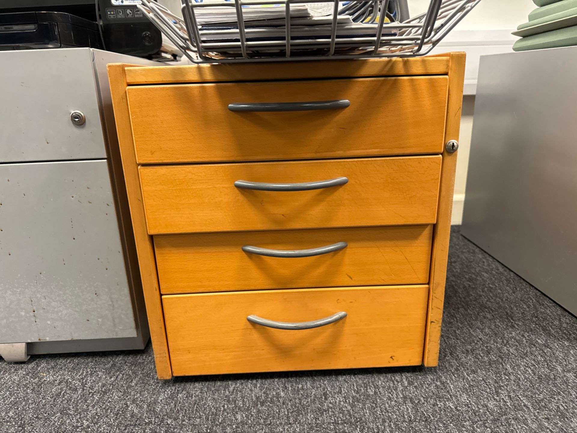 Wooden Under Desk Drawers x3