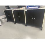 Trio Of Storage Cabinets On Wheels