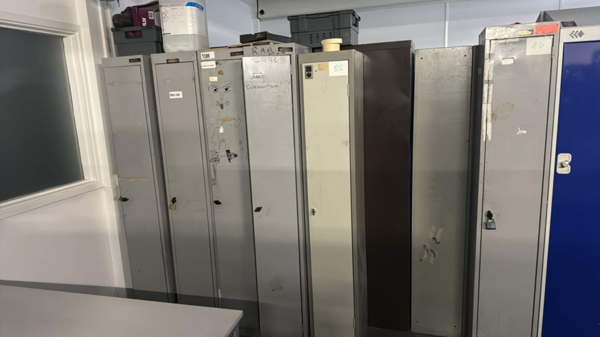 Bank of 7 Grey Tall Lockers