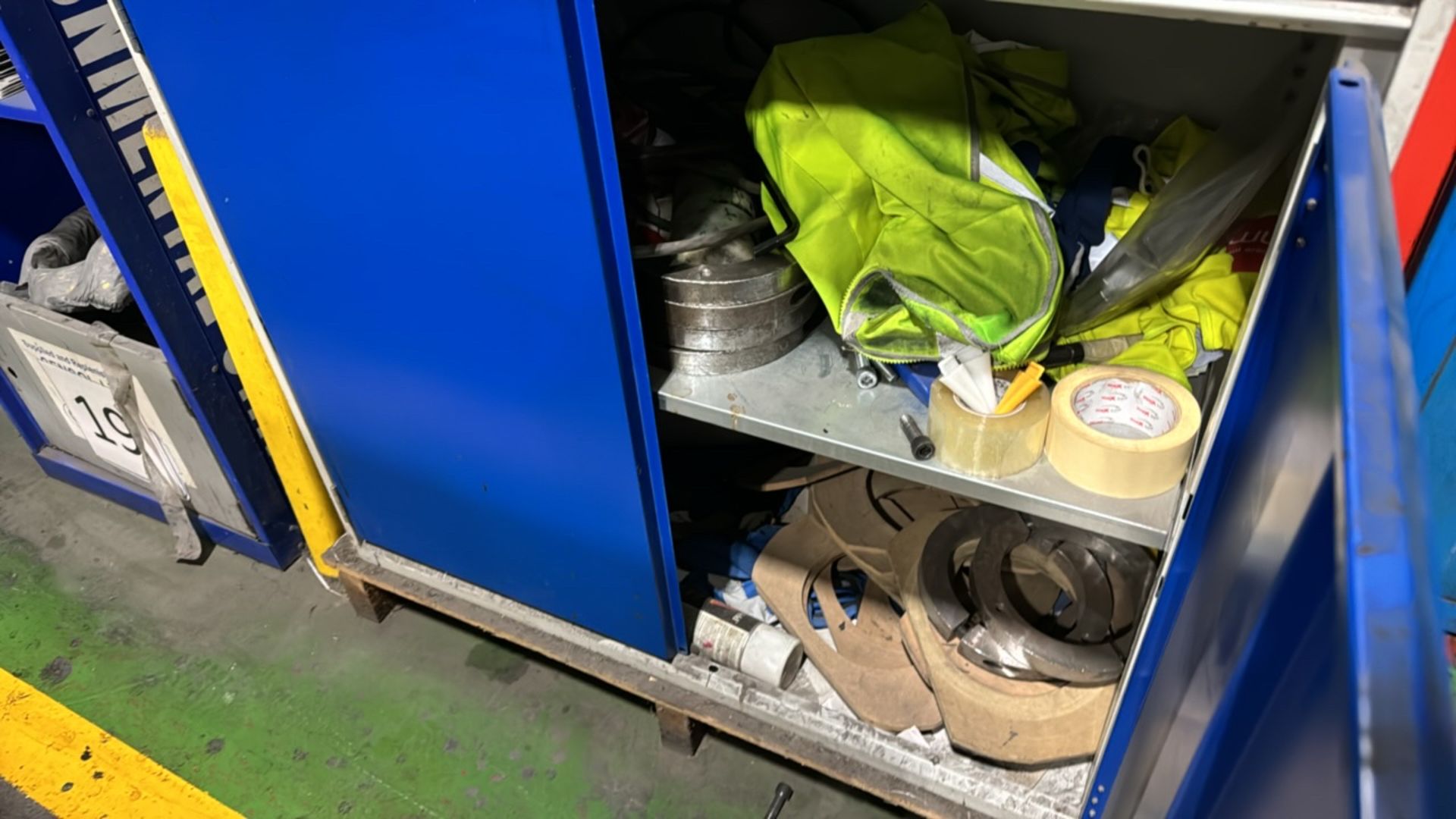 Blue Metal Cabinet with Work Too - Image 5 of 5