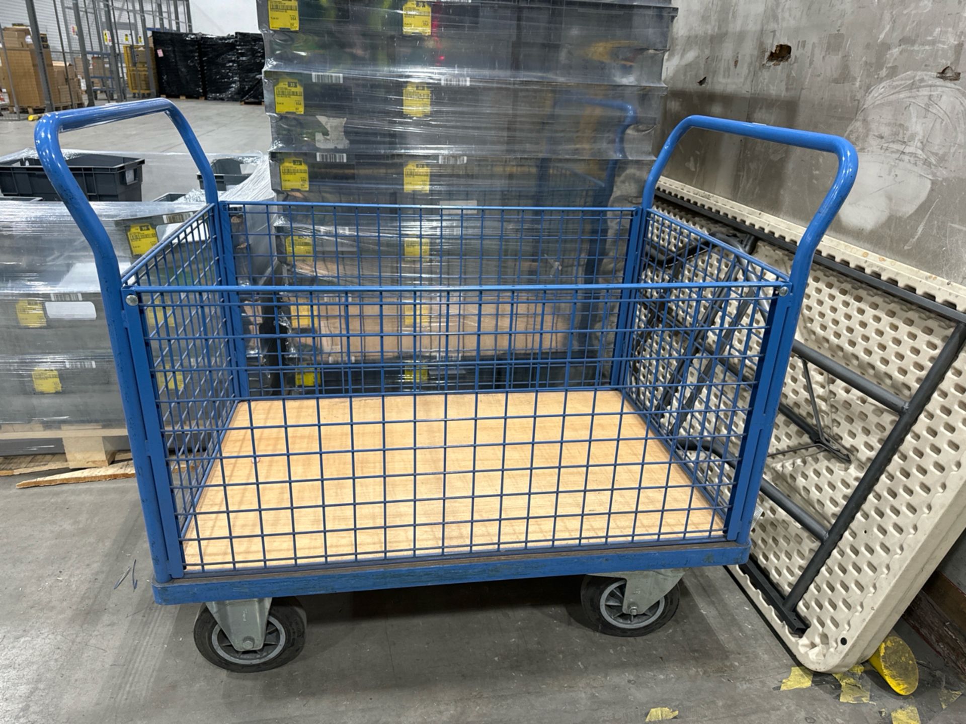 Fetra Blue Metal Cage Trolley