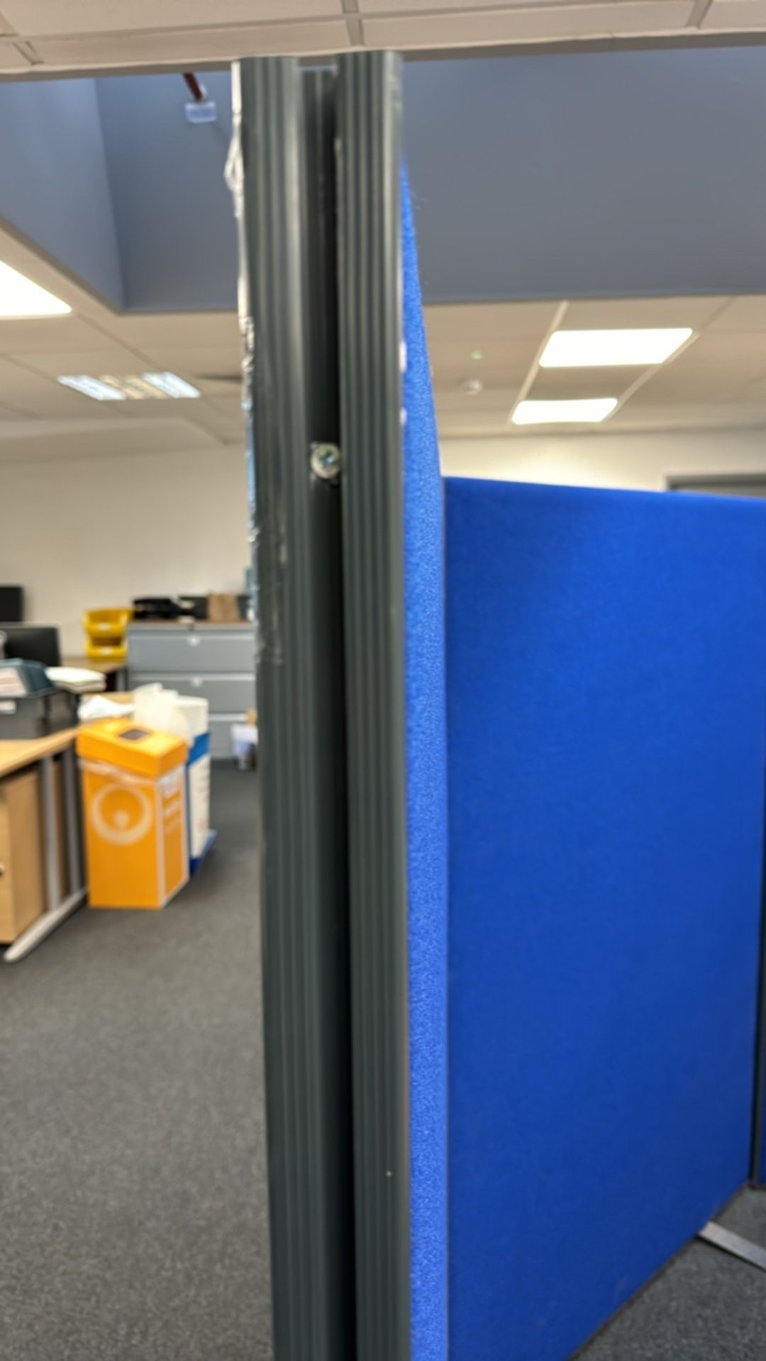 Blue Fabric Modular Partitions x 5 - Image 5 of 6