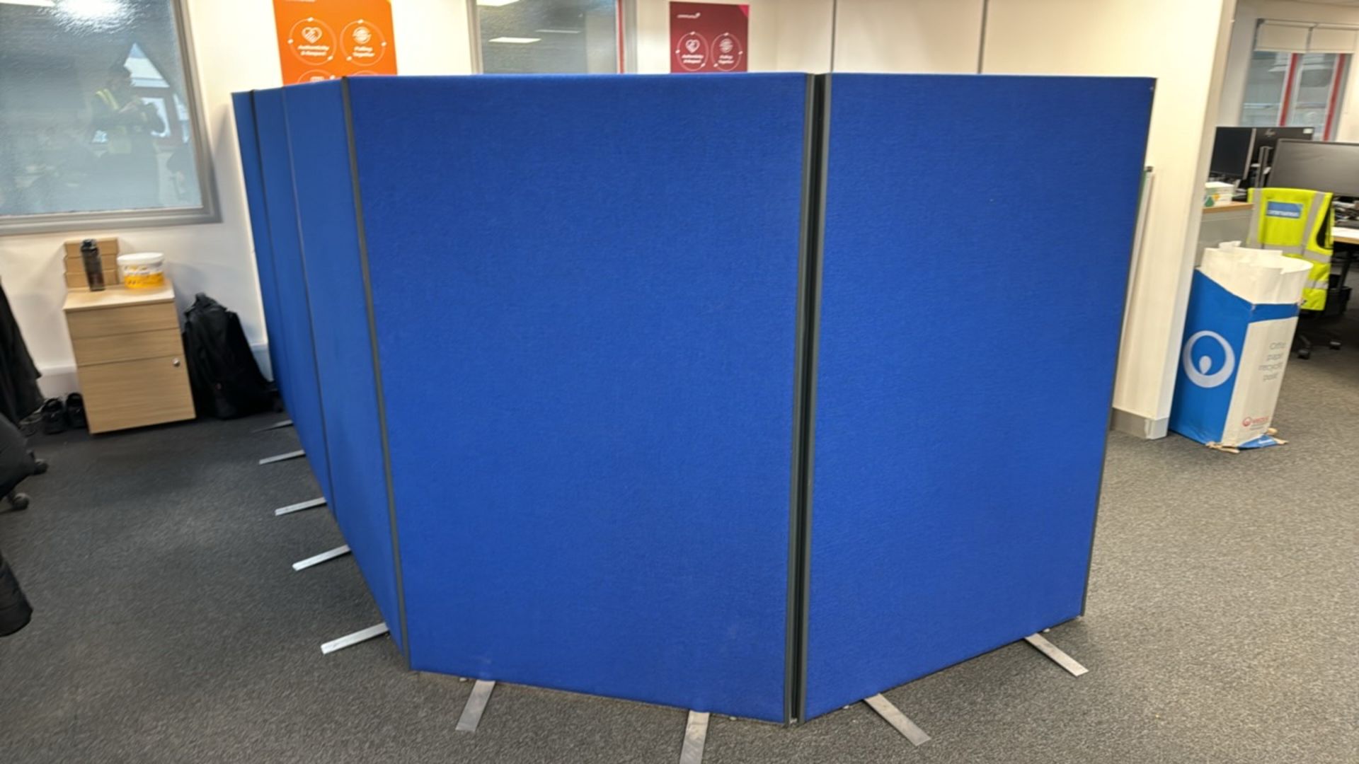 Blue Fabric Modular Partitions x 5 - Image 3 of 6