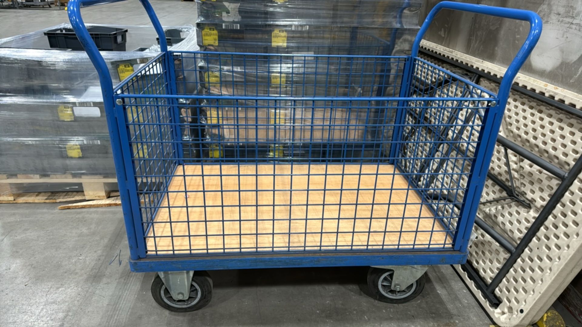 Fetra Blue Metal Cage Trolley - Image 2 of 3
