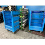 Mobile Blue Plastic Storage Tubs with Zip up front