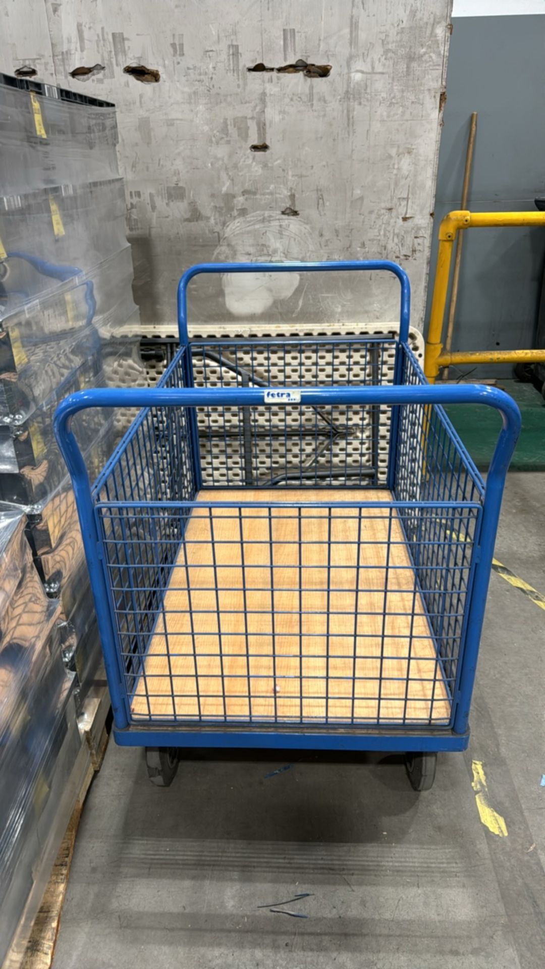 Fetra Blue Metal Cage Trolley - Image 3 of 3