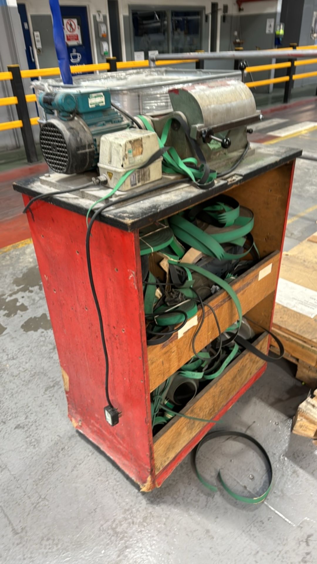 Red Wood Shelf Table with Sheet Bender - Image 8 of 8