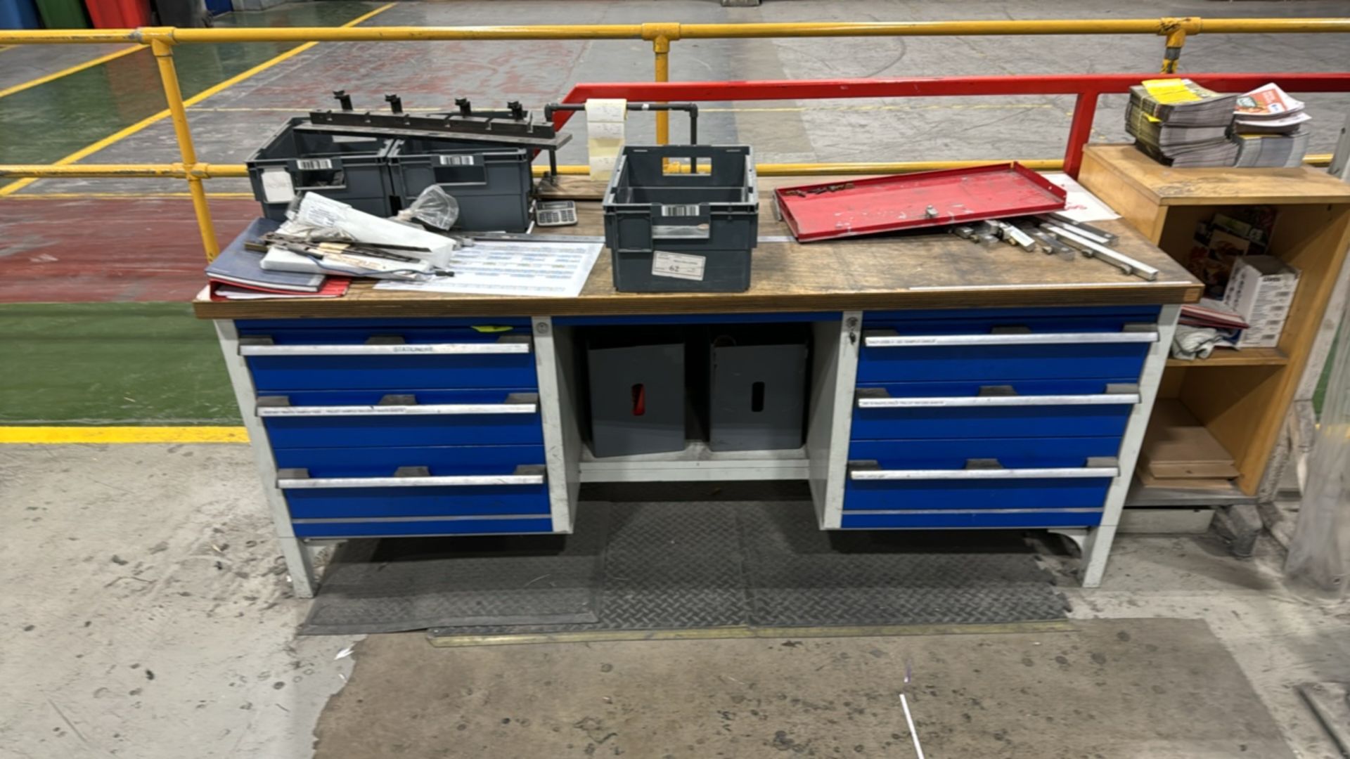 Wood Top Work Bench with Tool Drawers - Image 3 of 5