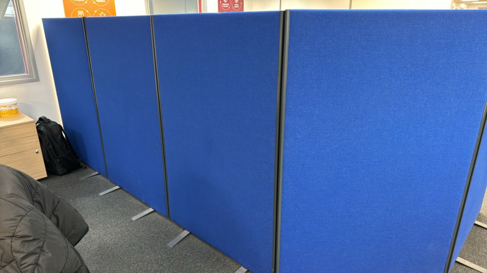 Blue Fabric Modular Partitions x 5 - Image 2 of 6
