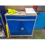 Blue Metal Cabinet with Work Too