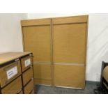Wooden Storage Cabinet With Roller Front x2