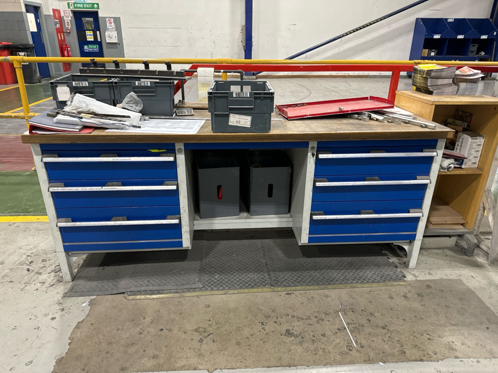 Wood Top Work Bench with Tool Drawers