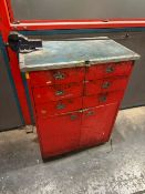 Red Tool Chest with Work top x2