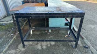 Metal Workbench With Wooden Top