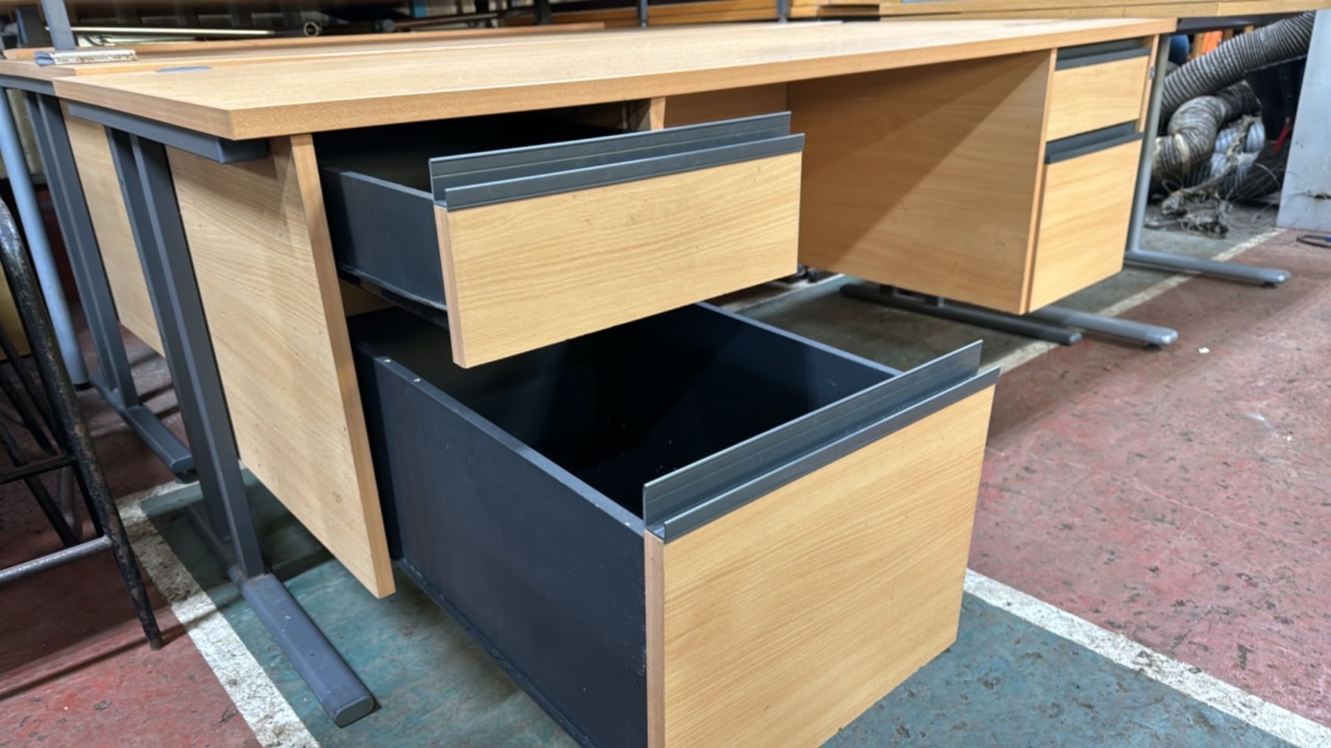 Pine Effect Office Desk With Storage Drawers - Image 7 of 7