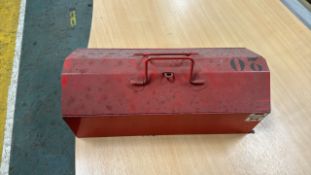 Empty Red Metal Toolbox