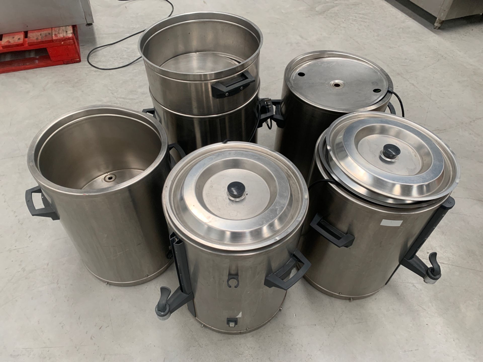 Set of 5 Stainless Steel Thermostatically Controlled 20L Coffee Containers