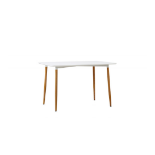 White Gloss Table With Wooden Legs