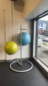 Exercise Balls & Stand x2