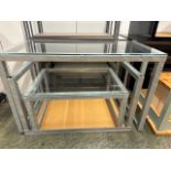 Trio Of Metal Frame Glass Top Tables