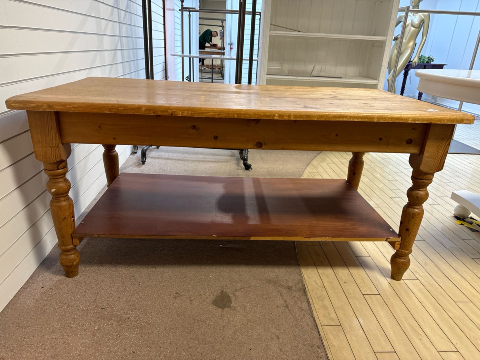 Wooden Table With Shelf - Image 4 of 5