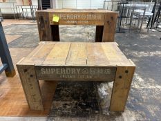 Pair Of Superdry Branded Wooden Tables