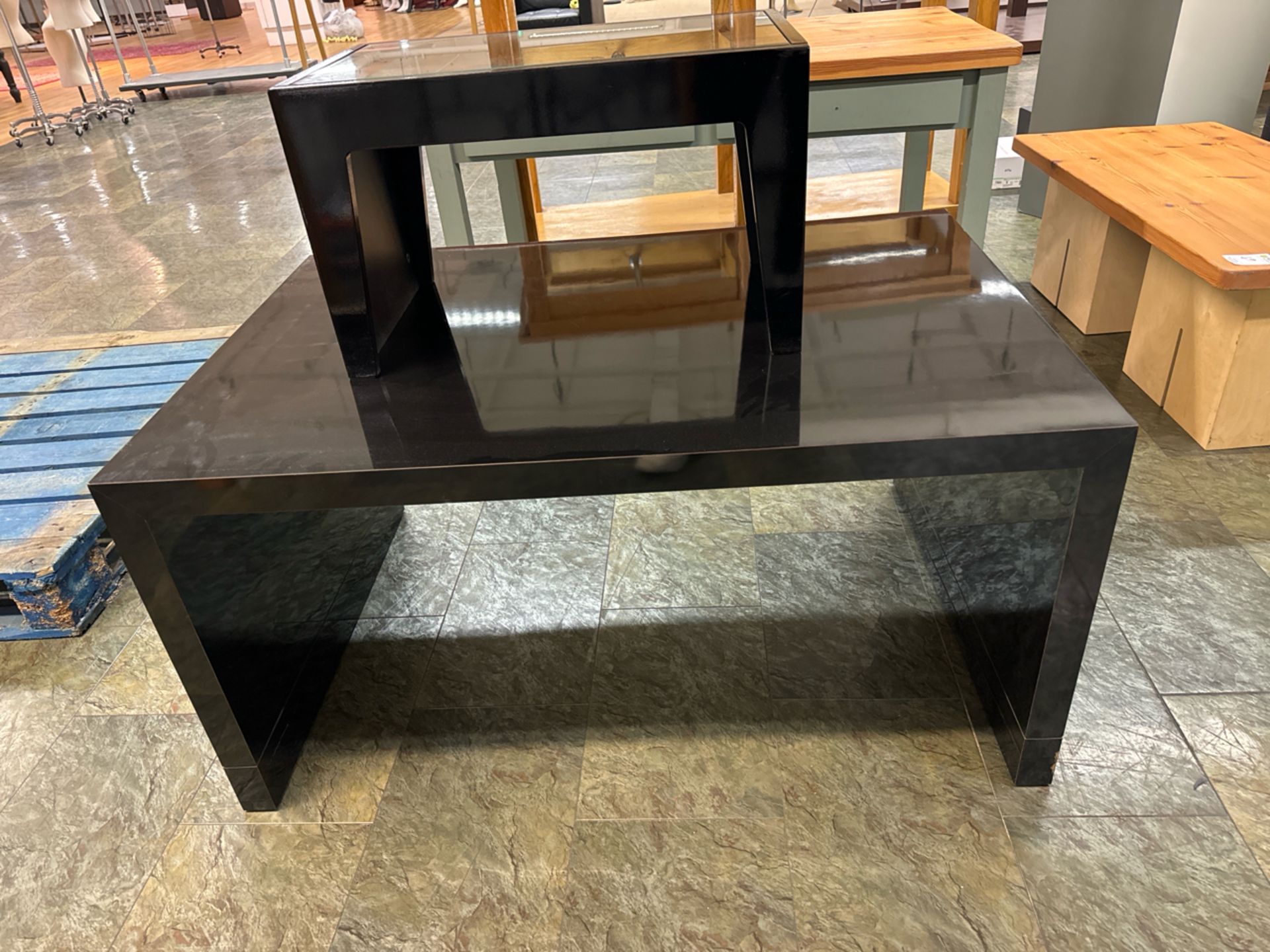 Black Gloss Display Table x2