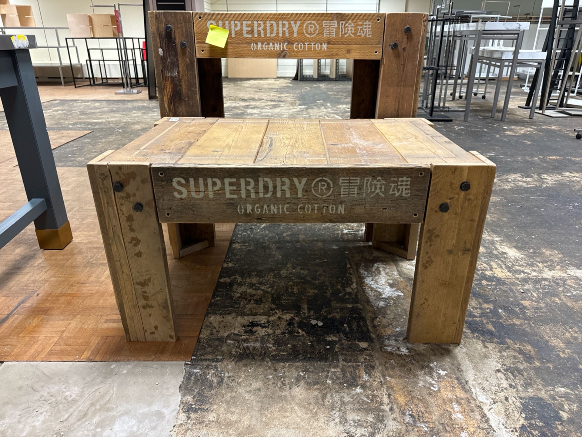 Pair Of Superdry Branded Wooden Tables - Image 2 of 4