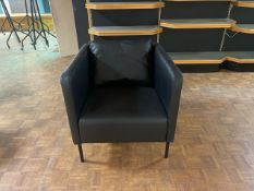 Black Pleather Armchair With Cushion