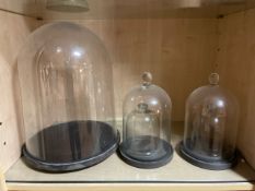 Glass Bell Jars x3