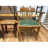 Wooden Chair & Stool Set