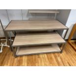 Wooden Topped Nesting Display Tables x2