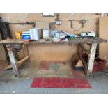 Wooden Workbench With Vice