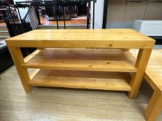Wooden Display Table With Shelves
