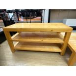 Wooden Display Table With Shelves